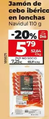 Oferta de Navidul - Jamon De Cebo Iberico En Lonchas por 5,79€ en Dia