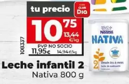 Oferta de Nativa - Leche Infantil 2 por 10,75€ en Dia