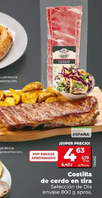 Oferta de Seleccion De Dia - Costilla De Cerdo En Tira por 4,63€ en Dia