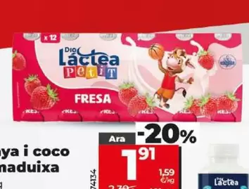 Oferta de Dia Lactea - Yogur Liquido De Fresa por 1,91€ en Dia