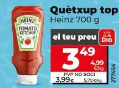 Oferta de Heinz - Ketchup Top por 3,49€ en Dia