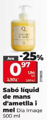 Oferta de Dia Imaqe - Jabón Líquido De Manos De Almendra Y Miel por 0,97€ en Dia