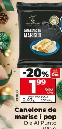 Oferta de Dia Al Punto - Canelones De Marisco Y Pulpo por 1,99€ en Dia