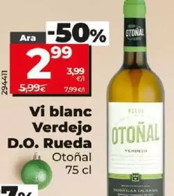 Oferta de Otoñal - Vino Blanco Verdejo D.o. Rueda por 2,99€ en Dia