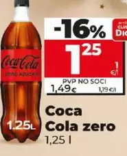 Oferta de Coca-Cola - Coca-cola Zero por 1,25€ en Dia