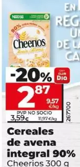 Oferta de Cheerios - Cereales De Avena Integral 90% por 2,87€ en Dia