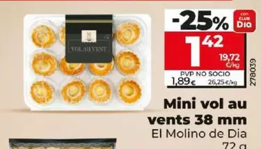 Oferta de El Molino De Dia - Mini Vol Au Vents 38 Mm por 1,42€ en Dia