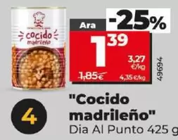 Oferta de Dia Al Punto - Cocido Madrileño por 1,39€ en Dia