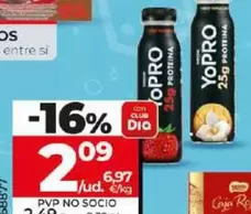 Oferta de YoPRO - Yogur Liquido Sabor A Fresa/Vainilla por 2,09€ en Dia