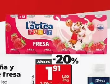 Oferta de Dia Lactea - Yogur Liquido De Fresa por 1,91€ en Dia