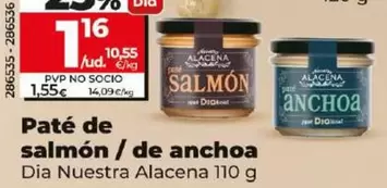 Oferta de Dia Nuestra Alacena - Pate De Salmon/De Anchoa por 1,16€ en Dia