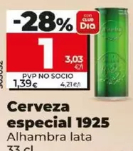 Oferta de Alhambra - Cerveza Especial 1925 por 1€ en Dia