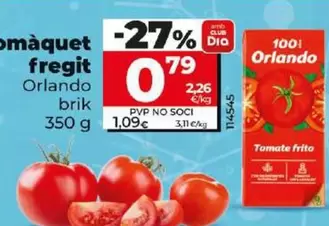 Oferta de Orlando - Tomate Frito por 0,79€ en Dia