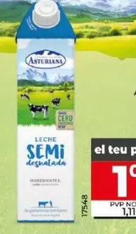 Oferta de Central Lechera Asturiana - Leche Semidesnatada por 1,07€ en Dia