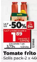 Oferta de Solís - Tomate Frito por 3,79€ en Dia