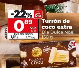 Oferta de Dia Dulce Noel - Turron De Coco Extra por 0,89€ en Dia