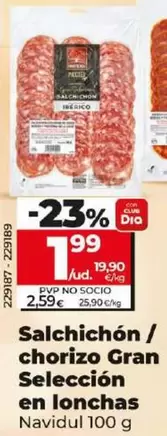 Oferta de Navidul - Salchichón / Chorizo Gran Seleccion En Lonchas por 1,99€ en Dia