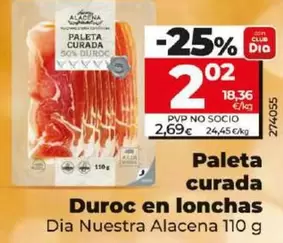 Oferta de Dia Nuestra Alacena - Paleta Curada Duroc En Lonchas por 2,02€ en Dia