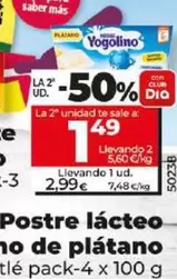 Oferta de Nestlé - Postre Lácteo Yogolino De Plátano por 2,99€ en Dia