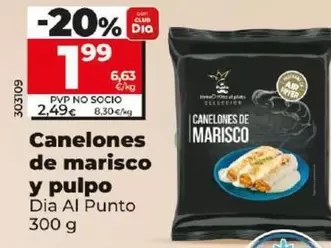 Oferta de Dia Al Punto - Canelones De Marisco Y Pulpo por 1,99€ en Dia