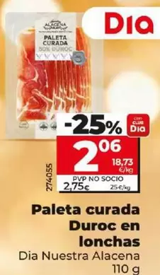 Oferta de Dia Nuestra Alacena - Paleta Curada Duroc En Lonchas por 2,06€ en Dia