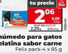 Oferta de Felix - Alimento Humedo Para Gatos De Gelatina Sabor Carne por 2,06€ en Dia