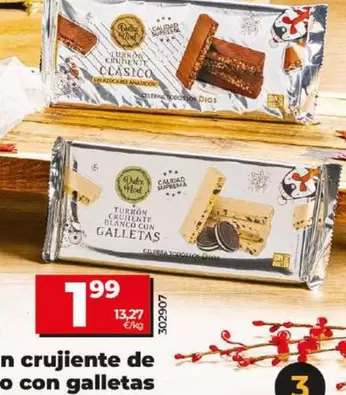 Oferta de Dia Dulce Noel - Turron Crujiente De Chocolate Blanco Con Galletas por 1,99€ en Dia