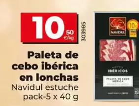 Oferta de Navidul - Paleta De Cebo Iberica En Lonchas por 10,5€ en Dia