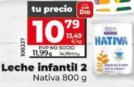 Oferta de Nativa - Leche Infantil 2 por 10,79€ en Dia