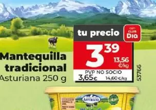 Oferta de Central Lechera Asturiana - Mantequilla Tradicional por 3,39€ en Dia