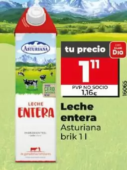 Oferta de Central Lechera Asturiana - Leche Entera por 1,11€ en Dia