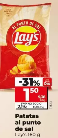 Oferta de Lay's - Patatas Al Punto De Sal por 1,5€ en Dia