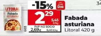 Oferta de Litoral - Fabada Asturiana por 2,29€ en Dia