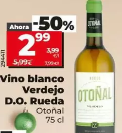 Oferta de Otoñal - Vino Blanco Verdejo D.O. Rueda por 2,99€ en Dia