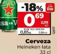 Oferta de Heineken - Cerveza por 0,69€ en Dia