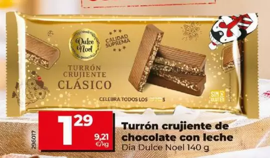 Oferta de Dia Dulce Noel - Turron Crujiente De Chocolate Con Leche por 1,29€ en Dia