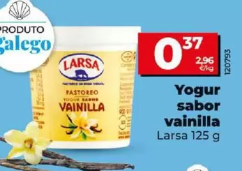 Oferta de Larsa - Yogur Sabor Vainilla por 0,37€ en Dia