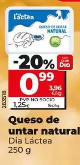 Oferta de Dia Lactea - Queso De Untar Natural por 0,99€ en Dia