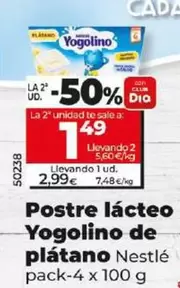 Oferta de Nestlé - Postre Lacteo Yogolino De Platano por 2,99€ en Dia