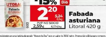 Oferta de Litoral - Fabada Asturiana por 2,2€ en Dia