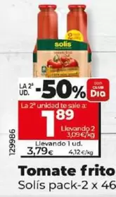 Oferta de Solís - Tomate Frito por 3,79€ en Dia