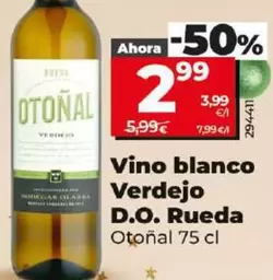 Oferta de Otoñal - Vino Blanco Verdejo D.O. Rueda por 2,99€ en Dia