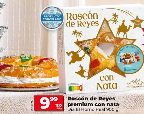 Oferta de Dia El Horno Real - Roscon De Reyes Premium Con Nata por 9,99€ en Dia