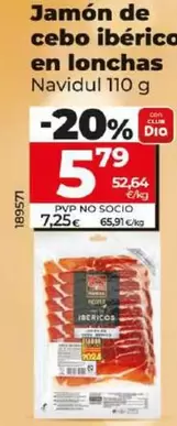 Oferta de Navidul - Jamón De Cebo Ibérico En Lonchas por 5,79€ en Dia