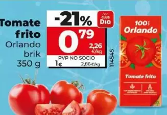 Oferta de Orlando - Tomate Frito por 0,79€ en Dia