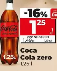 Oferta de Coca-Cola - Coca-cola Zero por 1,25€ en Dia