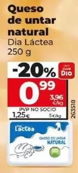 Oferta de Dia Lactea - Queso De Untar Natural por 0,99€ en Dia