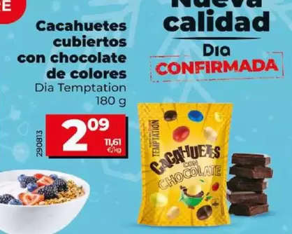 Oferta de Dia Temptation - Cacahuetes Cubiertos Con Chocolate De Colores por 2,09€ en Dia