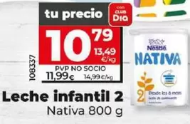 Oferta de Nativa - Leche Infantil 2 por 10,79€ en Dia