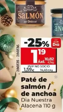 Oferta de Dia Nuestra Alacena - Pate De Salmon/De Anchoa por 1,19€ en Dia